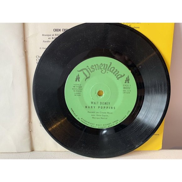 Walt Disney Mary Poppins Francais Book and Record - Picture 4 of 4